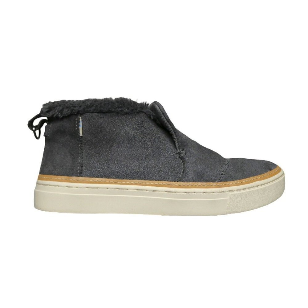 Toms Womens Paxton Water Resistant Slip on Sneakers Size 8 Suede Faux‎ Fur Grey